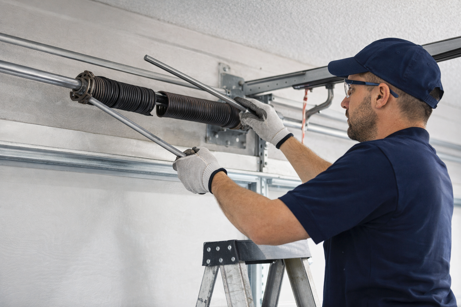 Broken garage door spring repair service in Lake Charles, Louisiana