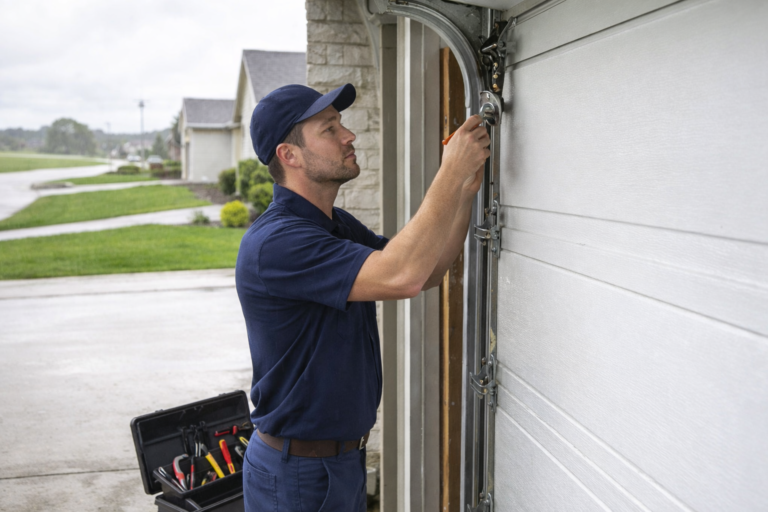 Garage door preventive maintenance after storm in Lake Charles